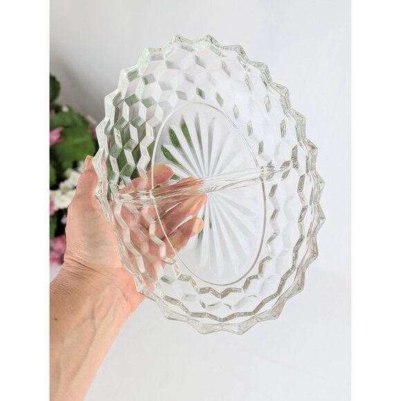 Vintage Indiana Glass Whitehall 10" Oval Two-Part Divided Vegetable Dish Retro - Picture 6 of 6